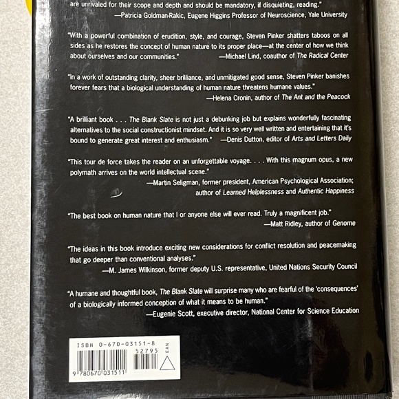 Steven Pinker, The Blank State: The Modern Denial of Human Nature, 2002, Viking. - Picture 4 of 16